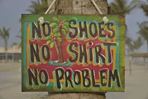 Dream Holiday Prints: Sign No shoes, no shirt, no problem on the beach of Salalah Rotana Resort