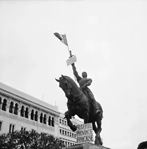 Algiers Prints: Sign on Statue of Joan of Arc at Plateaus Des Glieres