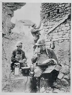 Signal Corps Installing Telephone Apparatus