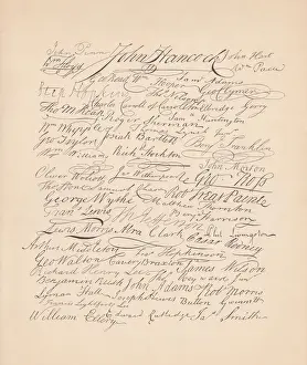 Signatures on the United States Declaration of Independence (1776), facsimile