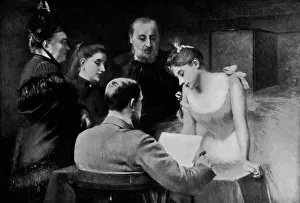 Signing the Contract by Pierre Carrier-Belleuse - 19th Century