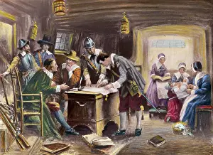 Historical Theme Prints: The Signing of the Mayflower Compact