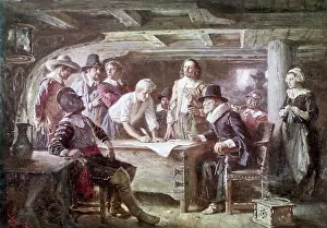 Pilgrim Prints: Signing of the Mayflower Compact