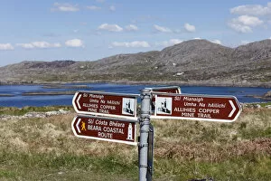 Images Dated 9th May 2010: Signpost near Allihies, Slieve Miskish Mountains, Beara Peninsula, County Cork, Ireland