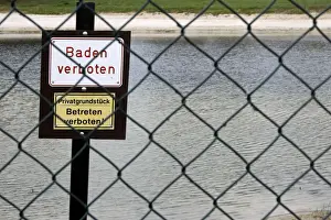 Closed Prints: Two signs Baden verboten and Privatgrundstueck