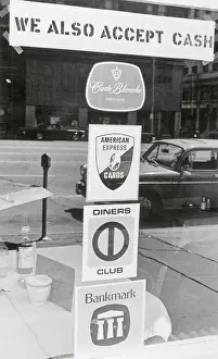 Signs Displaying Payment Options for Restaurant