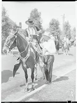 Santa Barbara Prints: Sil Spaulding and Will Rogers at Spanish Celebration