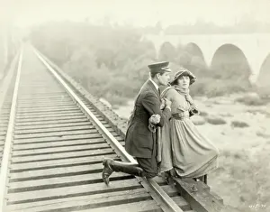 Anxiety Prints: Silent Film Still, Pearl White Scene