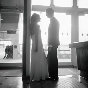 Girlfriend Prints: Silhouette of couple aboard ship