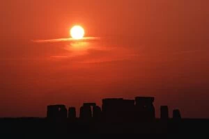Wiltshire Gallery: Silhouette of Stonehenge at sunset, England, United Kingdom