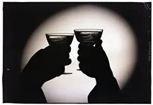 Champagne Prints: Silhouetted Champagne Toast