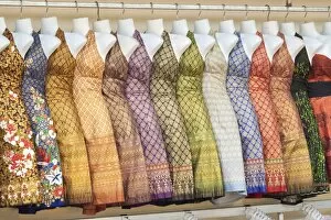 Shop Gallery: Silk dresses on sale, Siem Reap, Cambodia