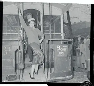 Silvana Pampanini Outside of City Bus