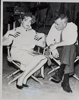 Directors Chair Prints: Simone Signoret and Lee Marvin Discuss Scene