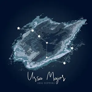 Simple, modern depiction of a celestial constellation - Ursa Major