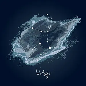 Space Prints: Simple, modern depiction of a celestial constellation - Virgo
