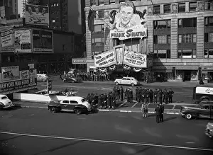 Marquee Prints: Sinatra Fans at Paramount Theater, Manhattan
