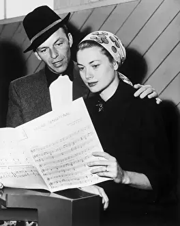 Song Prints: Sinatra And Grace Kelly Rehearse Song