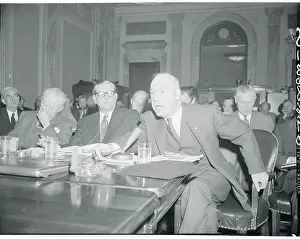 Karl E Prints: Sinclair Weeks Testifying at a Hearing