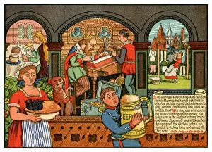 Eating Gallery: Sing a Song of Sixpence - Victorian nursery rhyme illustration