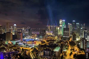 Center Collection: Singapore City Lights at Night