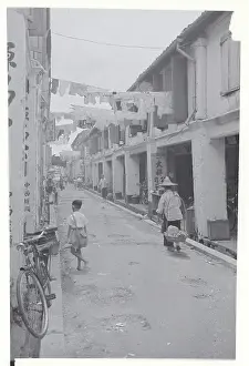 Singapore Prints: Singapore Street with Pedestrians