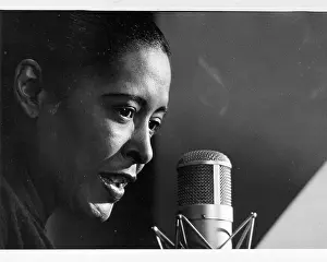 Singer Billie Holiday At The Mic