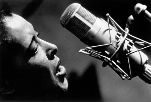 Singer Billie Holiday At The Mic
