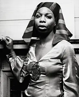 Singer Nina Simone Dressed in Pharaoh Style