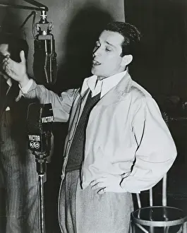 Singer Perry Como at the Microphones