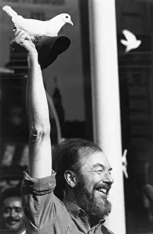 Dove Prints: Singer Pete Seeger at Peace Rally