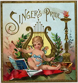 Harp Prints: Singer'S Pride Cigar Box Label