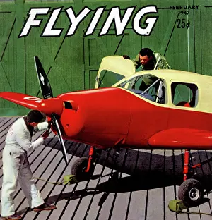 Magazine Prints: Single Prop Plane with Pilot and crewman
