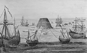 Landscape Vessel Ship Sailing Prints: Sinking Of A Cone