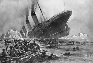 Sinking Prints: Sinking of the Titanic by Willy Stoewer