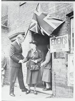 Sir Anthony Eden Shaking Hands with a Colleague
