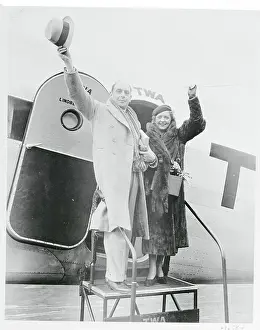 Newark Prints: Sir Cedric Hardwicke and Mrs. Hardwick Waving