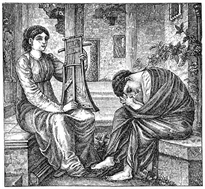 Plucking An Instrument Prints: Sir Edward Burne-Jones - The complaint