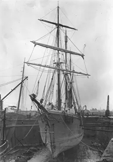 Sir Ernest Shackletons ship SS Endurance in dry dock