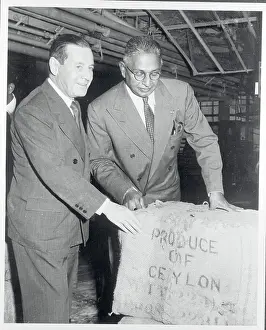 Akron Prints: Sir John Kotelawala Inspecting Natural Rubber