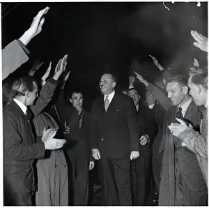 Applauding Prints: Sir Oswald Mosley Arrives At Tyssen Arms