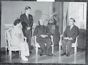 Akihito Prints: Sir Sarvepalli Radhakrishnan Sitting with Japanese Emperors