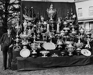 Sir Thomas Lipton Displaying His Trophies