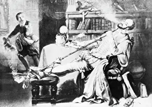 Tobacco Prints: Sir Walter Raleigh Smoking Tobacco