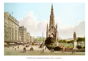 Sir Walter Scotts Monument and Princes Street Edinburgh