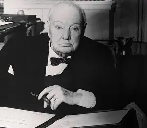 Sir Winston Churchill in His Office
