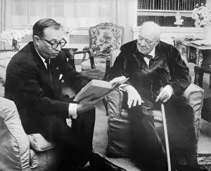 Sir Winston Churchill Talking to Film Producer