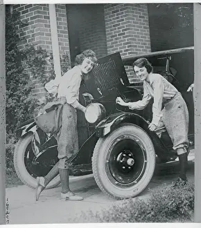 Sisters Preparing Car for Cross Country Trip