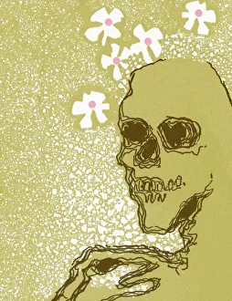 Skeleton and Flowers
