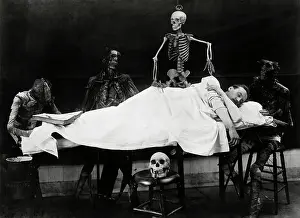 Strange Prints: Skeletons Surrounding Sleeping Man